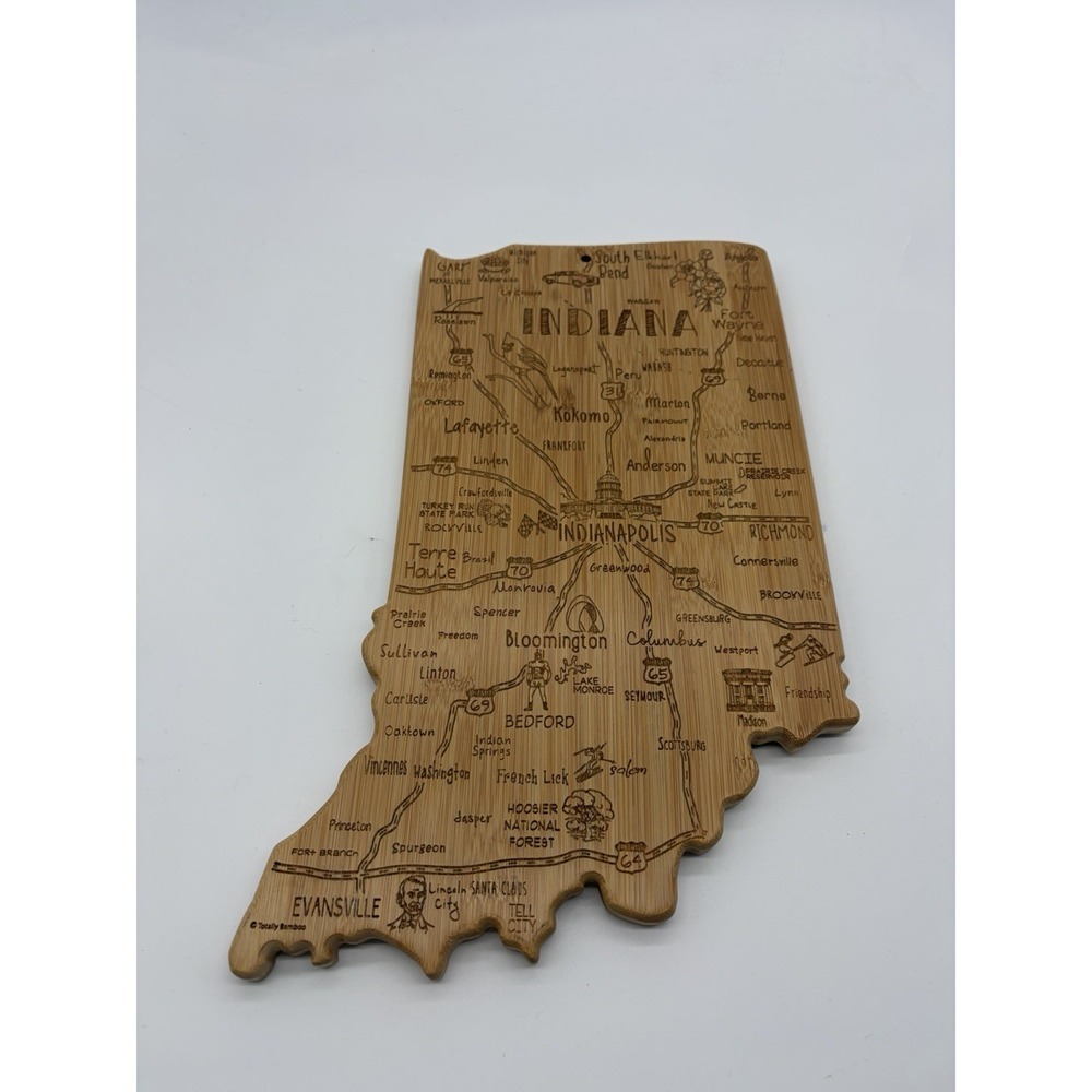 Cutting Board Totally‎ Bamboo Destination Indiana State Shaped Charcuterie